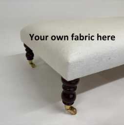 Large Bespoke Bench For Rosie in Your Own Fabric 140cm X 37cm 40cm High With Light Turned Legs - thumbnail 1