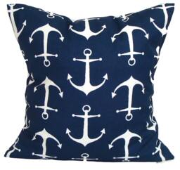 Blue Anchor Outdoor Pillow Cover, Nautical All Sizes - thumbnail 1