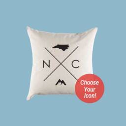 North Carolina Nc Home State Canvas Pillow Or Cover - thumbnail 1