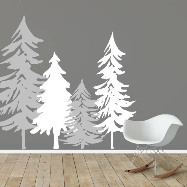 Woodland Tree Silhouette Wall Sticker, Woodland Decal - image 1