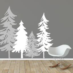 Woodland Tree Silhouette Wall Sticker, Woodland Decal - thumbnail 1