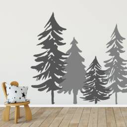 Woodland Tree Silhouette Wall Sticker, Woodland Decal - thumbnail 3
