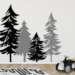 Woodland Tree Silhouette Wall Sticker, Woodland Decal - thumbnail 2