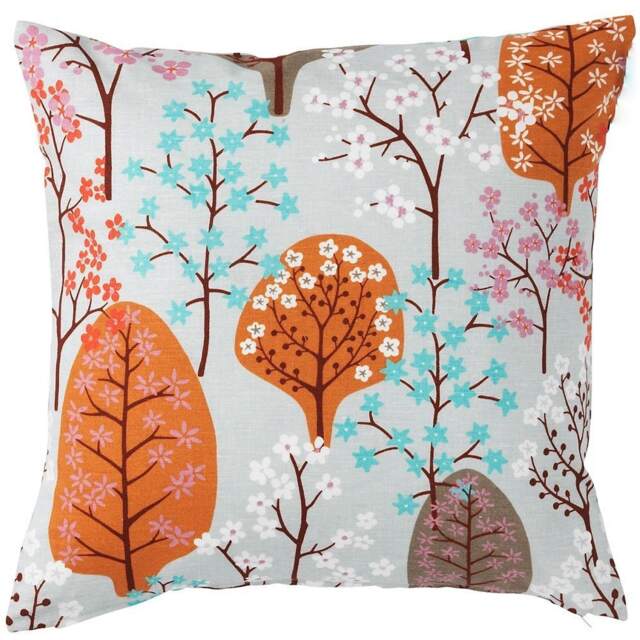 Pillow Cover Linen Blue Orange Brown Abstract Trees Flowers Herbs Botanical Decorative Pillow For Throw Pillows Floor Cushion Accent Pillows - image 1