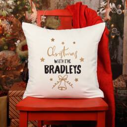 Personalised Christmas Cushion With Last Name/Xmas Decorations Home Decor The Family Square Pillow Cover - thumbnail 1