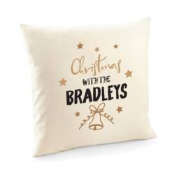 Personalised Christmas Cushion With Last Name/Xmas Decorations Home Decor The Family Square Pillow Cover - thumbnail 2