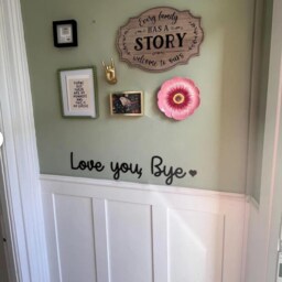 Love You, Bye - Wall Quote Home Decor Diy Words 3mm Mdf Quotes And - thumbnail 2