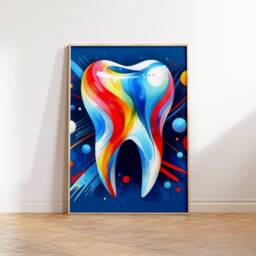 Dentist Wall Art - Set Of 3 Posters - Dental Office Decor Colourful Orthodontic Clinic Watercolour Prints Abstract Hygiene Gift - thumbnail 3
