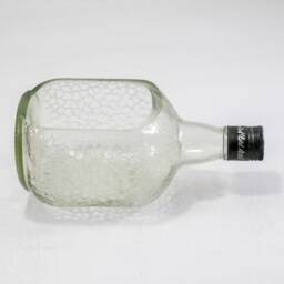Succulent Herb Kitchen Planter - Snack Bowl Made From Beautiful Clear Old Monk Rum Bottle - thumbnail 2