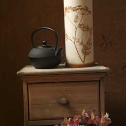 Botanical Paper Lamp, Flower Bedside Table Desk Sakura Lights, Japanese Floral Lampshade, Nature Hygge Cottage - thumbnail 2