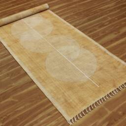 Handmade Cotton Kilim Rug Bohemian Corridor Runner, Block Print - thumbnail 2