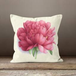 Pink Flower Cushion Cover-Rose Pillow Case-Modern Decorative Case-Flower Cover-Gift For Her -Handmade Material - thumbnail 2