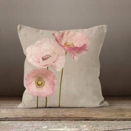 Pink Flower Cushion Cover-Rose Pillow Case-Modern Decorative Case-Flower Cover-Gift For Her -Handmade Material - thumbnail 4