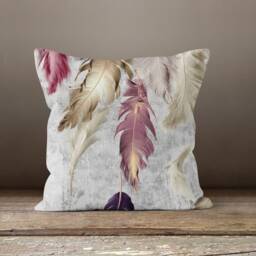 Pink Flower Cushion Cover-Rose Pillow Case-Modern Decorative Case-Flower Cover-Gift For Her -Handmade Material - thumbnail 3