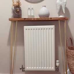 Personalised Engraved Wooden Console Table, Hairpin Leg Radiator Cover, Hallway Furniture - thumbnail 2