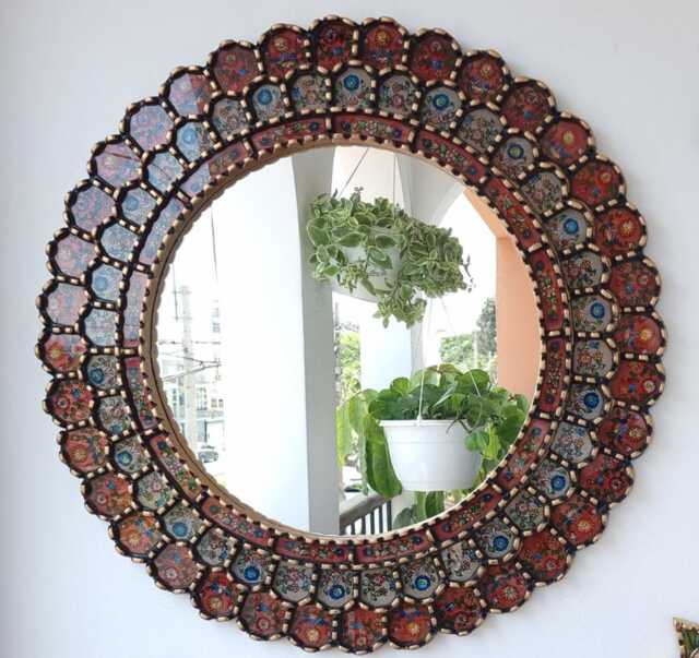 "Peruvian Mirrors ""Armoniosa New Red" - image 1