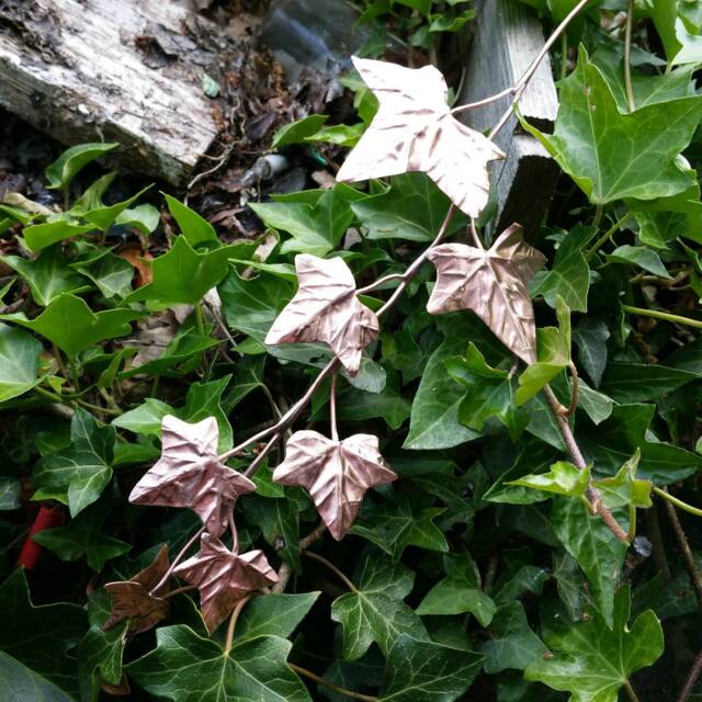 Custom 1M 50cm Metal Ivy Leaf Spray, Copper Branch, Vine, Leaf, Leaves, Autumn, Artificial Leaves - image 1
