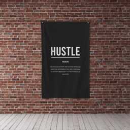 Hustle Definition Motivational Flag, Wall Art, Inspirational Gym Decor, Entrepreneur Sign, Motivation Fabric Banner - thumbnail 3