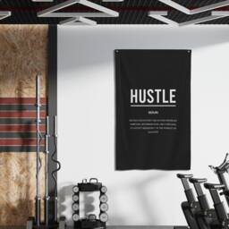 Hustle Definition Motivational Flag, Wall Art, Inspirational Gym Decor, Entrepreneur Sign, Motivation Fabric Banner - thumbnail 2