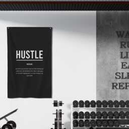 Hustle Definition Motivational Flag, Wall Art, Inspirational Gym Decor, Entrepreneur Sign, Motivation Fabric Banner - thumbnail 4