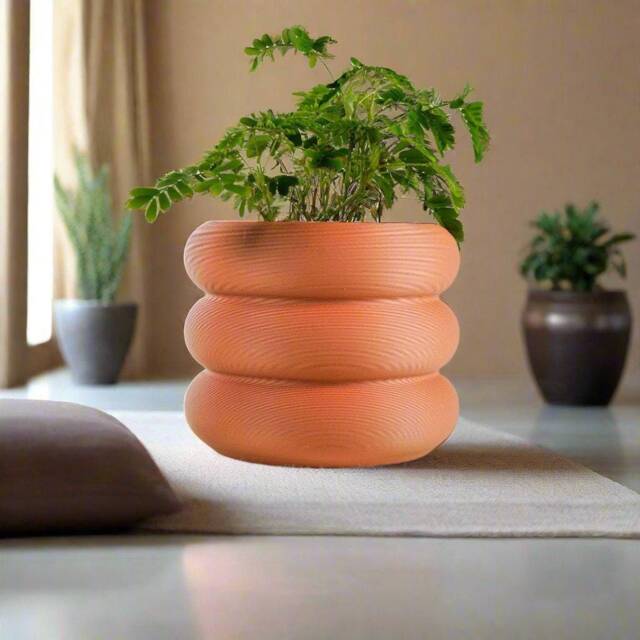 Bubble Pot, 3D Printed Planter, Planter With Drainage, Minimal Decor, 4 5 6 7 8 Inch Plant Pots in Matte Terracotta - image 1