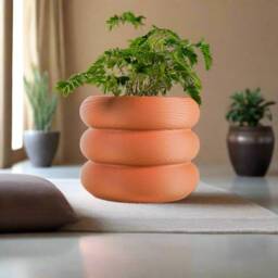 Bubble Pot, 3D Printed Planter, Planter With Drainage, Minimal Decor, 4 5 6 7 8 Inch Plant Pots in Matte Terracotta
