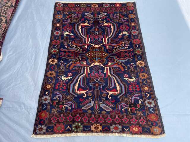 2x4 Afghan Wool Rug - Hand-Knotted Tribal Accent With Red & Green Geometric Design, Veg Dyed, Ideal For Living Room, Bedroom, Kids Room - image 1