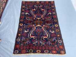 2x4 Afghan Wool Rug - Hand-Knotted Tribal Accent With Red & Green Geometric Design, Veg Dyed, Ideal For Living Room, Bedroom, Kids Room