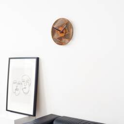 Geometric Wall Clock, Clock Minimalist, Modern Wood, Circle Wood Clock, Unique - thumbnail 3