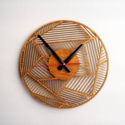Geometric Wall Clock, Clock Minimalist, Modern Wood, Circle Wood Clock, Unique - thumbnail 1