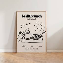 Kitchen Print, Brunch Wall Art, Hand Drawn Illustration Bed + Social Club Bedroom Food & Drink Prints - thumbnail 3