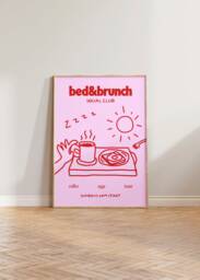 Kitchen Print, Brunch Wall Art, Hand Drawn Illustration Bed + Social Club Bedroom Food & Drink Prints - thumbnail 1