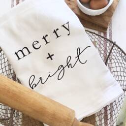 Merry & Bright Christmas Pillow Cover Farmhouse Holiday Decor - thumbnail 4