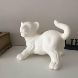 Lion Statue - Ceramic Baby Figurine, Bisque Ready To Paint For Animal Lovers, Jungle Decor, Diy Art Project - thumbnail 3