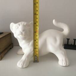 Lion Statue - Ceramic Baby Figurine, Bisque Ready To Paint For Animal Lovers, Jungle Decor, Diy Art Project - thumbnail 4