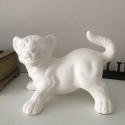 Lion Statue - Ceramic Baby Figurine, Bisque Ready To Paint For Animal Lovers, Jungle Decor, Diy Art Project