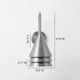 Luxury Brass Gold Layered Cone Wall Light, Modern Designer Sconce, Elegant Warm Interior Lighting Fixture For Bedroom & Living Room - thumbnail 4