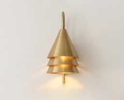 Luxury Brass Gold Layered Cone Wall Light, Modern Designer Sconce, Elegant Warm Interior Lighting Fixture For Bedroom & Living Room - thumbnail 1
