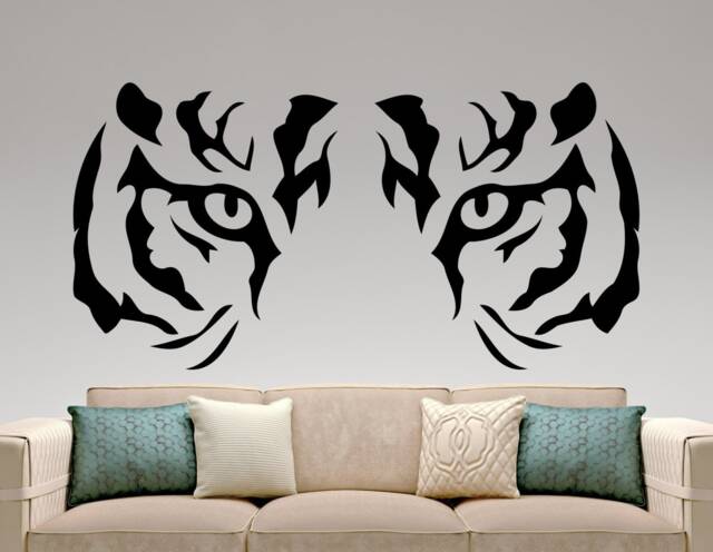 Tiger Wall Sticker Vinyl Decal Predator Wild Cats Decor Face Art Bedroom Waterproof Mural Poster 5Egrtk - image 1