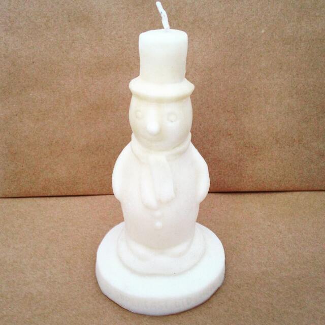 Snowman Candle, Christmas Pillar Unscented Decoration, Decor, Holiday Decoration - image 1
