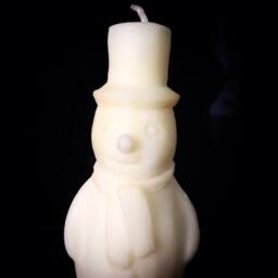 Snowman Candle, Christmas Pillar Unscented Decoration, Decor, Holiday Decoration - thumbnail 3