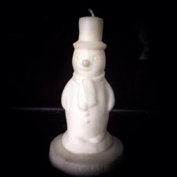 Snowman Candle, Christmas Pillar Unscented Decoration, Decor, Holiday Decoration - thumbnail 2