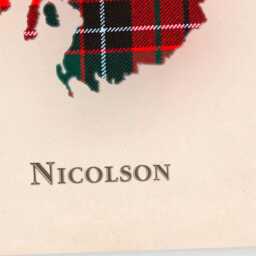Clan Nicolson Scottish Tartan Map - Of Scotland Family Wall Decor, Ready To Hang - thumbnail 4