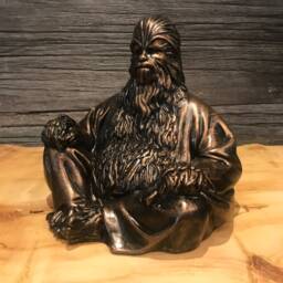 Bronze Chewbacca Buddha Chewbuddha Wookie Statue Gift - thumbnail 2