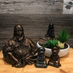 Bronze Chewbacca Buddha Chewbuddha Wookie Statue Gift - thumbnail 4