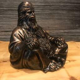 Bronze Chewbacca Buddha Chewbuddha Wookie Statue Gift - thumbnail 3
