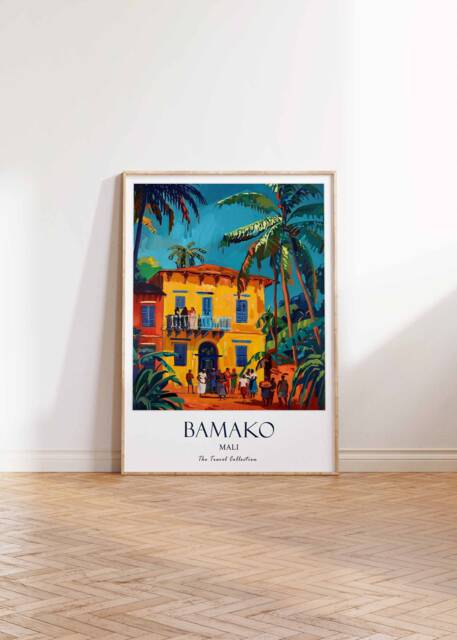 Bamako Poster, Mali Africa African Decor, Cultural Travel Print, Artwork, Art - image 1