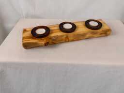 Aspen Log Candle Holder With 3 Tealights