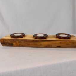 Aspen Log Candle Holder With 3 Tealights - thumbnail 2