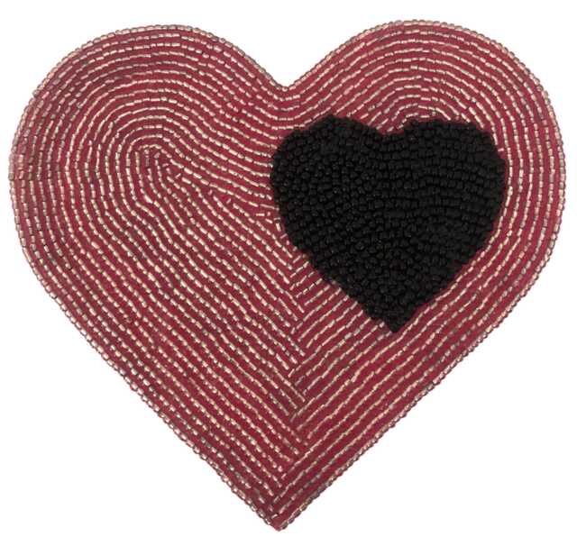 Mosaic Beaded Heart Wall Art Handmade Glass Bead Decor - image 1